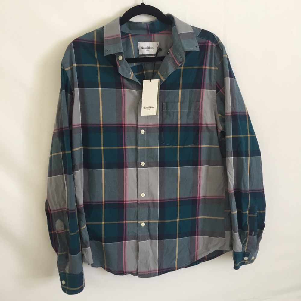 NWT Goodfellow, Women’s Plaid Button Down,Sz M
